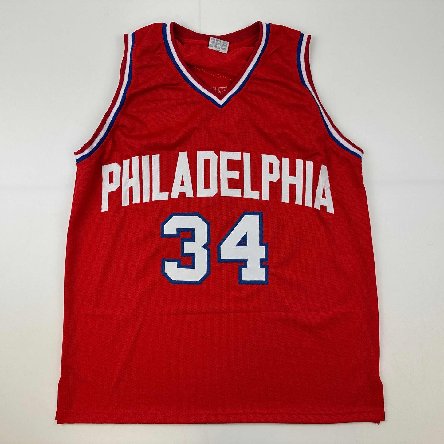 Facsimile Autographed Charles Barkley Philadelphia Red Reprint Laser Auto Basketball Jersey Size Men's XL