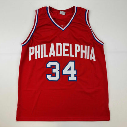 Facsimile Autographed Charles Barkley Philadelphia Red Reprint Laser Auto Basketball Jersey Size Men's XL