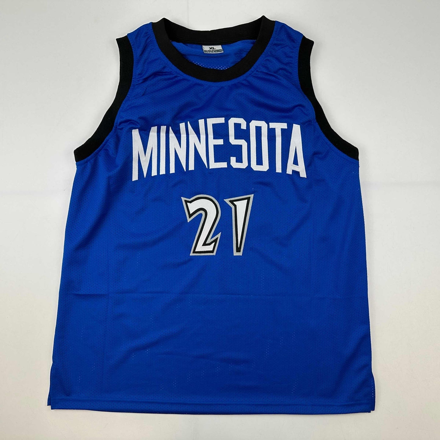 Facsimile Autographed Kevin Garnett Minnesota Blue Reprint Laser Auto Basketball Jersey Size Men's XL