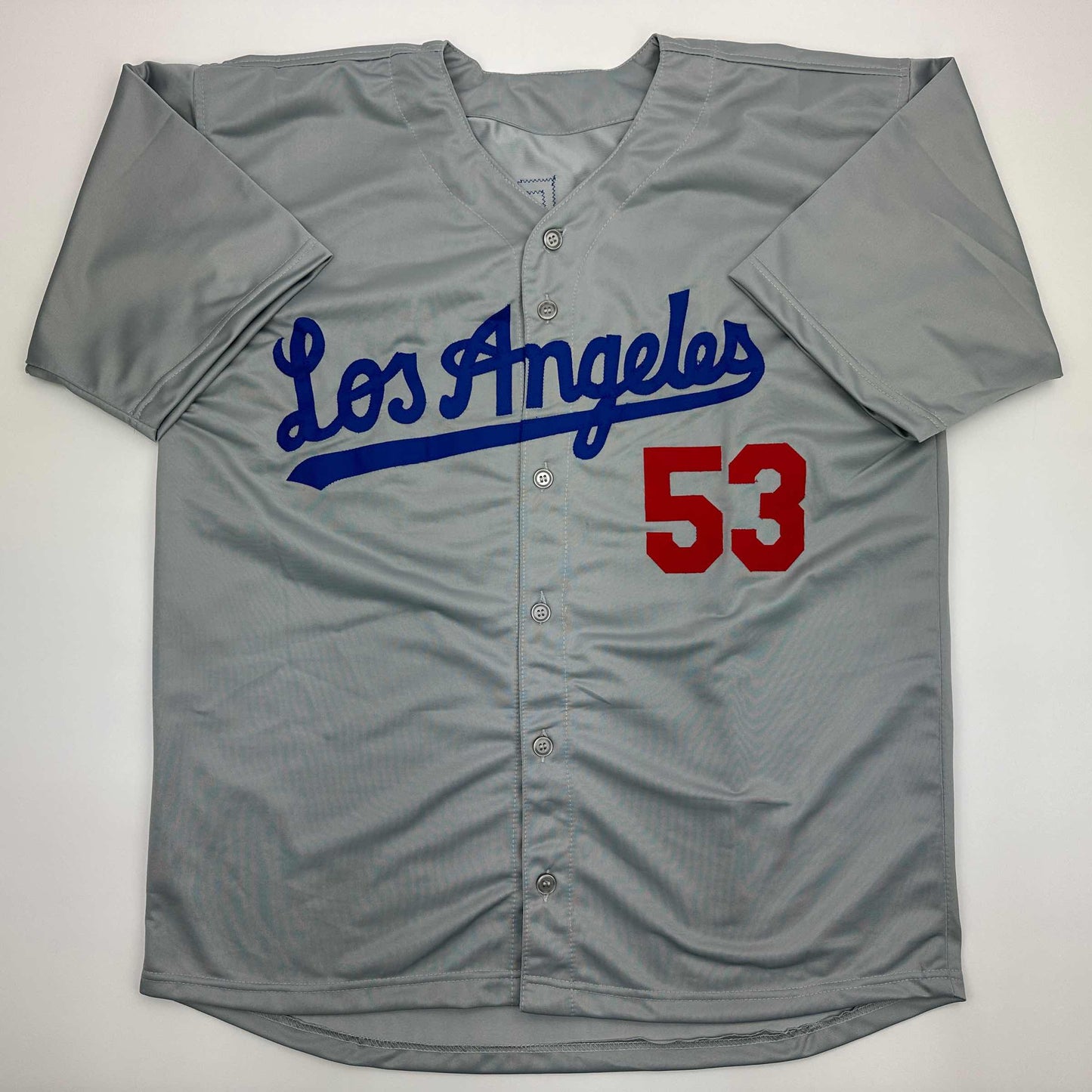 Facsimile Autographed Don Drysdale Los Angeles LA Grey Reprint Laser Auto Baseball Jersey Size Men's XL