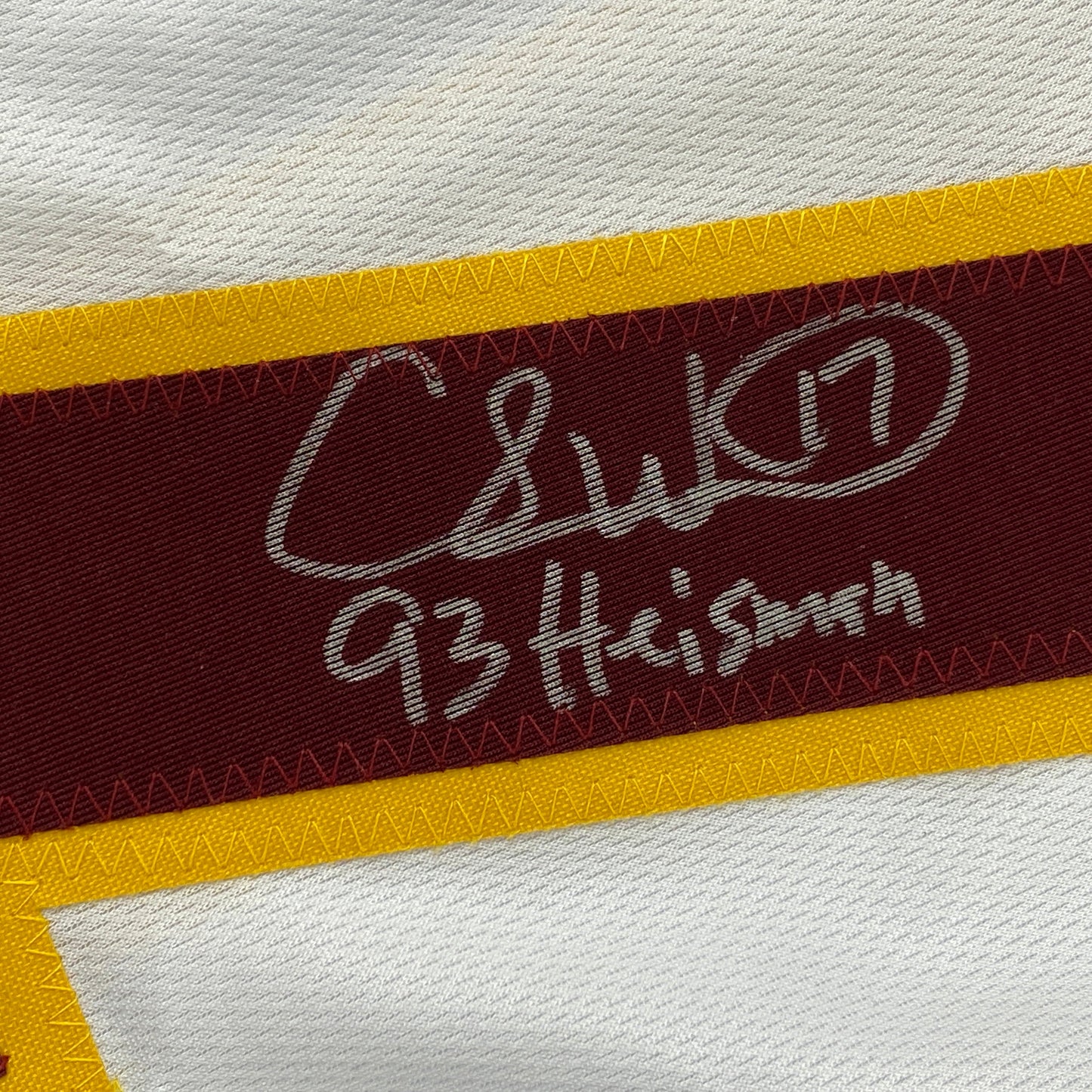 Autographed/Signed Charlie Ward 93 Heisman Florida State FSU White College Football Jersey JSA COA
