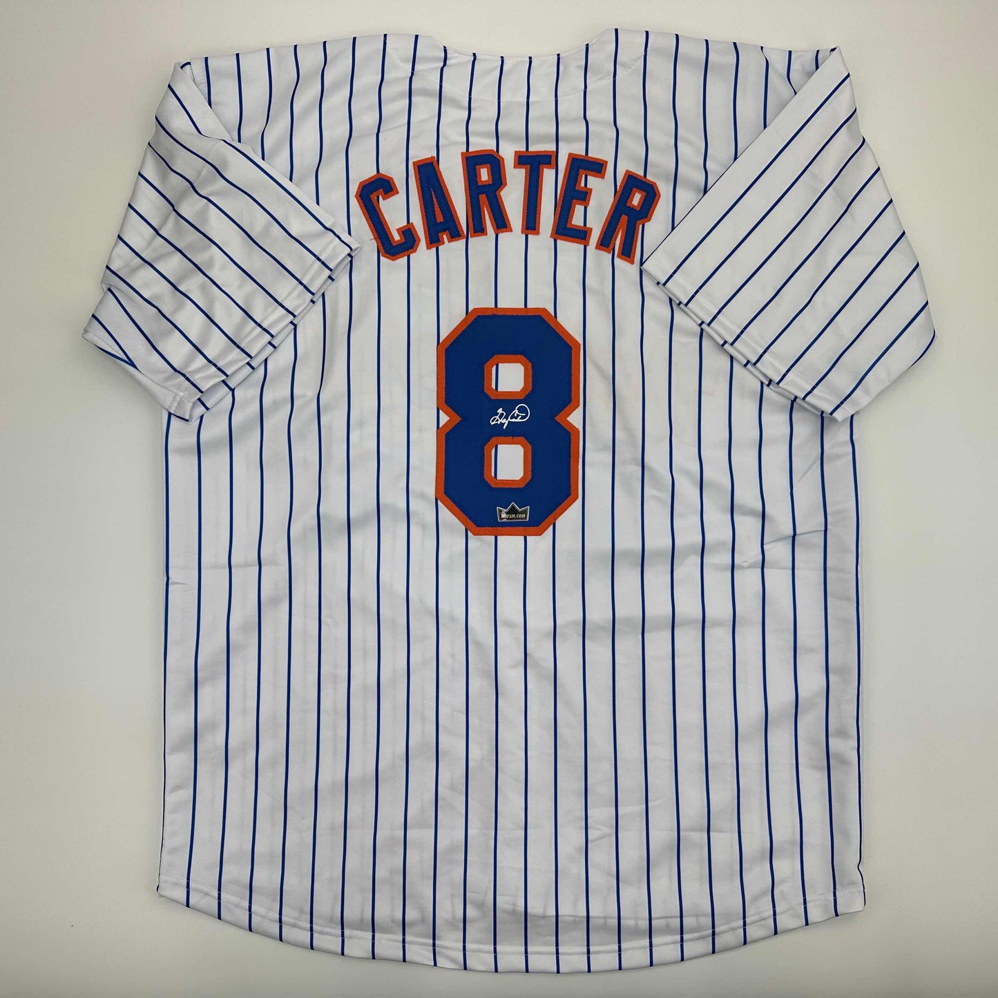 Facsimile Autographed Gary Carter New York Pinstripe Reprint Laser Auto Baseball Jersey Size Men's XL