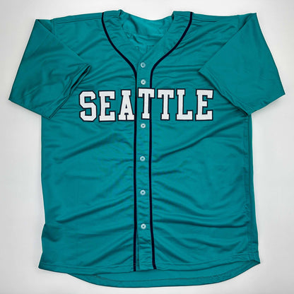 Facsimile Autographed Felix Hernandez Seattle Teal Reprint Laser Auto Baseball Jersey Size Men's XL