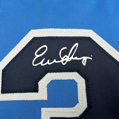 Facsimile Autographed Evan Longoria Tampa Bay Light Blue Reprint Laser Auto Baseball Jersey Size Men's XL