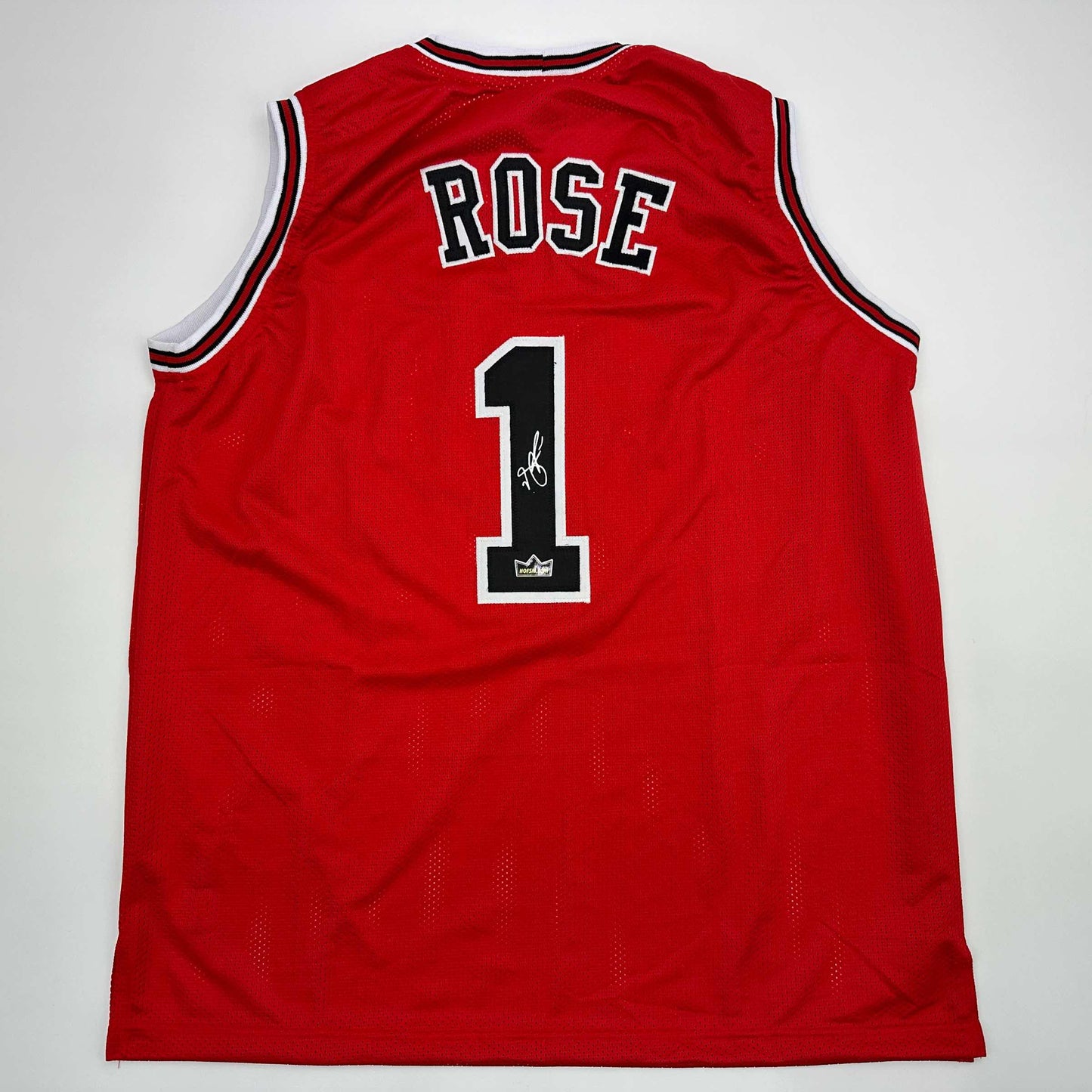 Facsimile Autographed Derrick Rose Chicago Red Reprint Laser Auto Basketball Jersey Size Men's XL