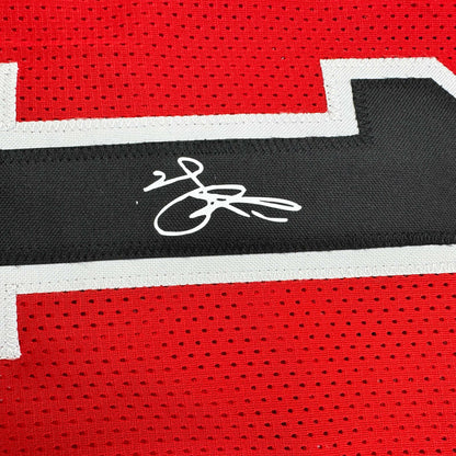 Framed Facsimile Autographed Derrick Rose 35x39 Chicago Red Reprint Laser Auto Basketball Jersey