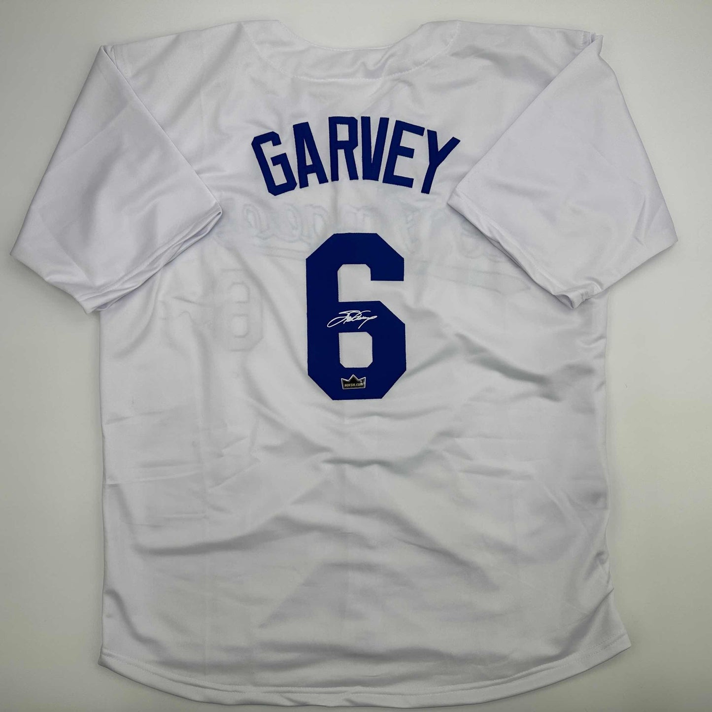Facsimile Autographed Steve Garvey Los Angeles LA White Reprint Laser Auto Baseball Jersey Size Men's XL