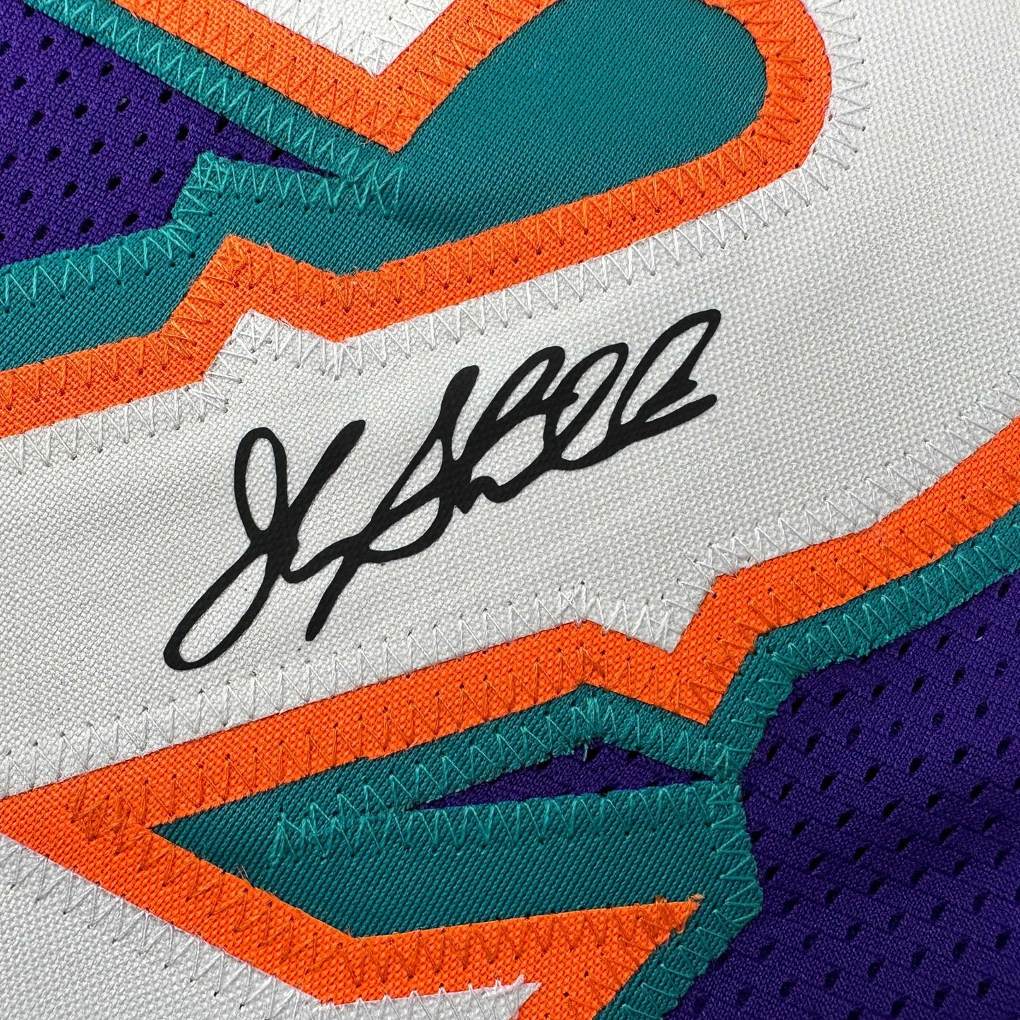Facsimile Autographed John Stockton Utah Purple Reprint Laser Auto Basketball Jersey Size Men's XL