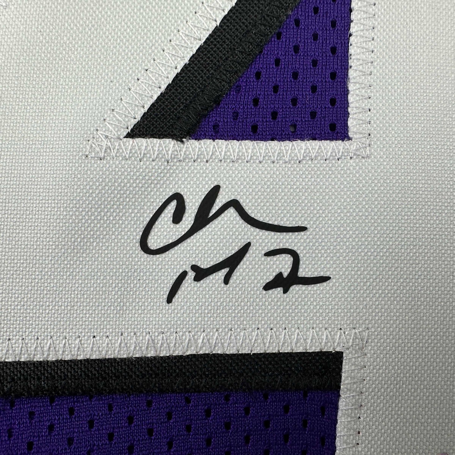 Facsimile Autographed Charles Barkley Phoenix Purple Reprint Laser Auto Basketball Jersey Size Men's XL
