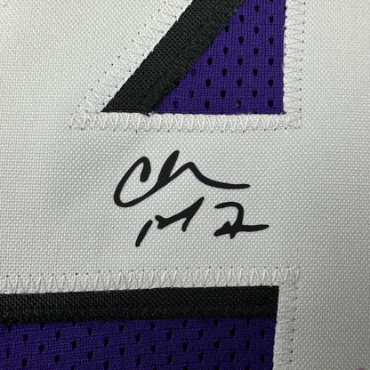 Facsimile Autographed Charles Barkley Phoenix Purple Reprint Laser Auto Basketball Jersey Size Men's XL
