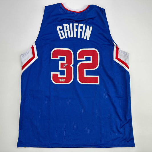 Facsimile Autographed Blake Griffin Los Angeles LA Blue Reprint Laser Auto Basketball Jersey Size Men's XL
