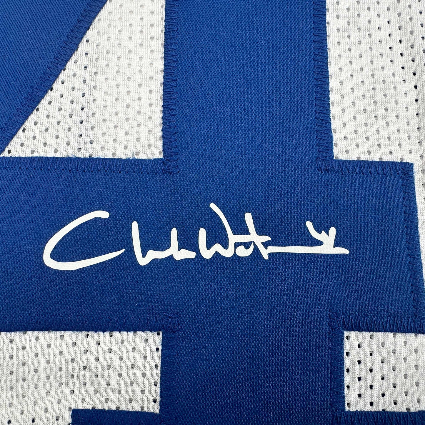 Framed Facsimile Autographed Charlie Waters 35x39 Dallas White Reprint Laser Auto Football Jersey