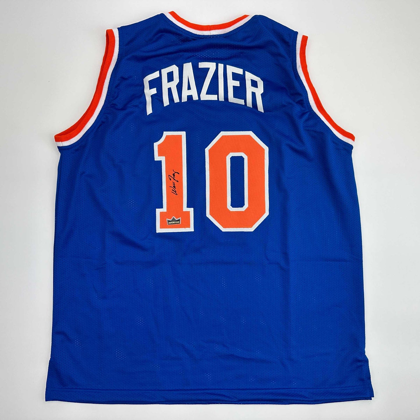 Facsimile Autographed Walt Frazier New York Blue Reprint Laser Auto Basketball Jersey Size Men's XL