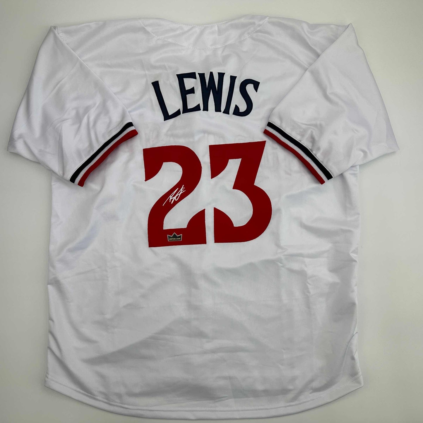 Facsimile Autographed Royce Lewis Minnesota White Reprint Laser Auto Baseball Jersey Size Men's XL
