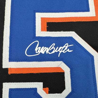 Framed Facsimile Autographed Carlos Beltran 35x39 New York Black Reprint Laser Auto Baseball Jersey