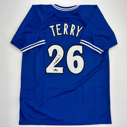Facsimile Autographed John Terry Chelsea FC Blue Reprint Laser Auto Soccer Jersey Size Men's XL