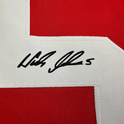 Facsimile Autographed Niklas Lidstrom Detroit Red Reprint Laser Auto Hockey Jersey Size Men's XL