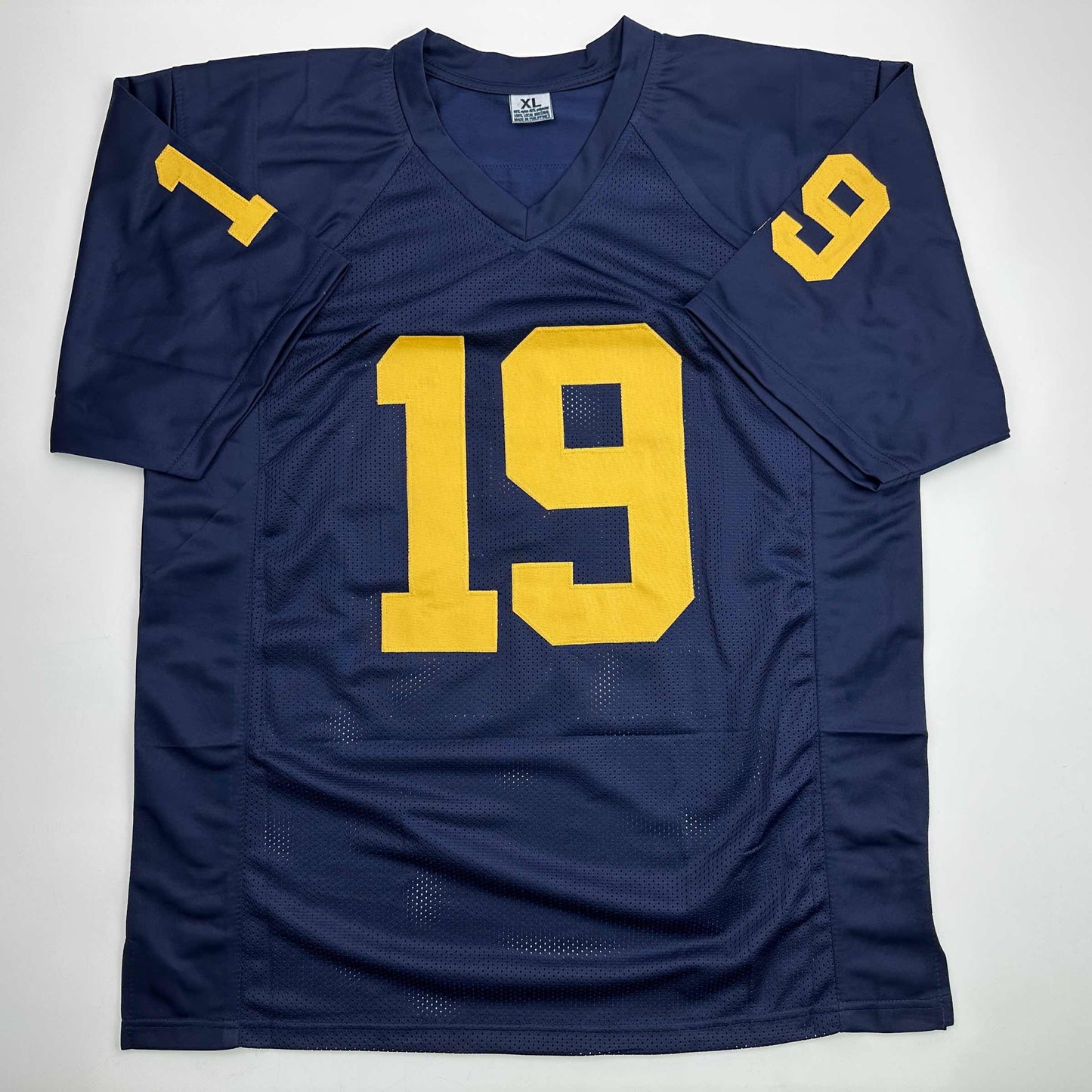 Facsimile Autographed Bryce Underwood Michigan Blue Reprint Laser Auto College Football Jersey Size Men's XL