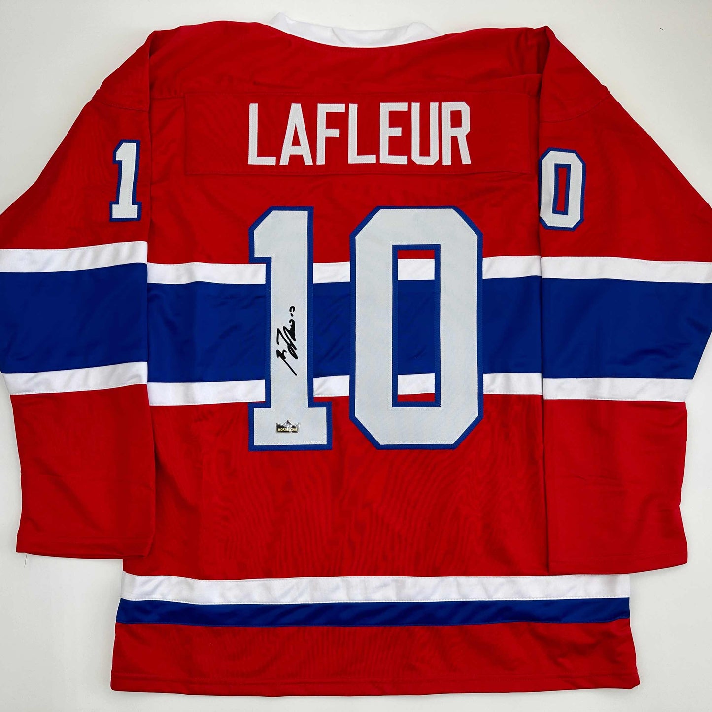 Facsimile Autographed Guy LaFleur Montreal Red Reprint Laser Auto Hockey Jersey Size Men's XL