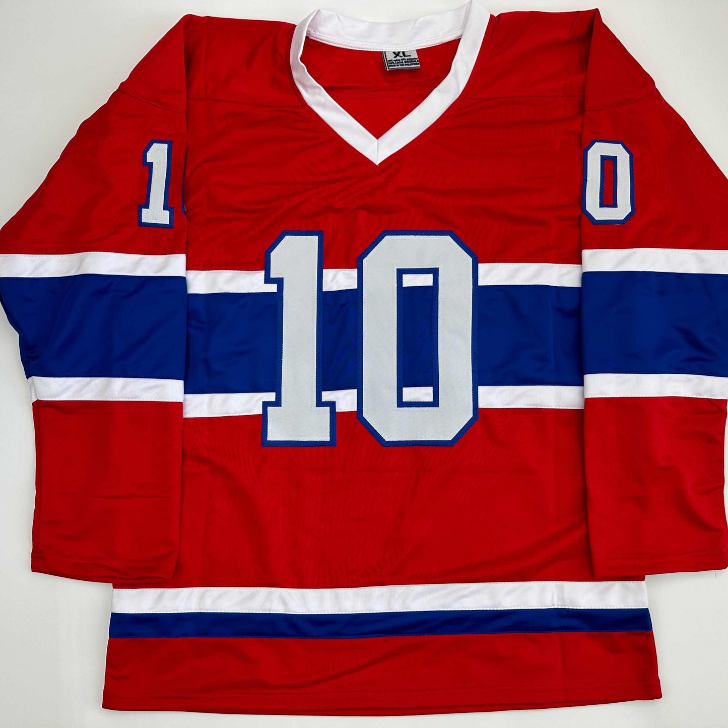 Facsimile Autographed Guy LaFleur Montreal Red Reprint Laser Auto Hockey Jersey Size Men's XL