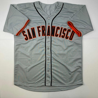 Facsimile Autographed Willie Mays San Francisco Grey Reprint Laser Auto Baseball Jersey Size Men's XL