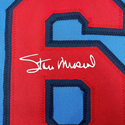 Facsimile Autographed Stan Musial St. Louis Blue Reprint Laser Auto Baseball Jersey Size Men's XL