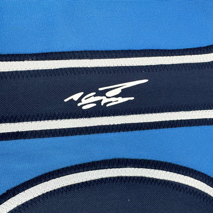 Facsimile Autographed Sergio Kun Aguero Manchester City Blue Reprint Laser Auto Soccer Jersey Size Men's XL