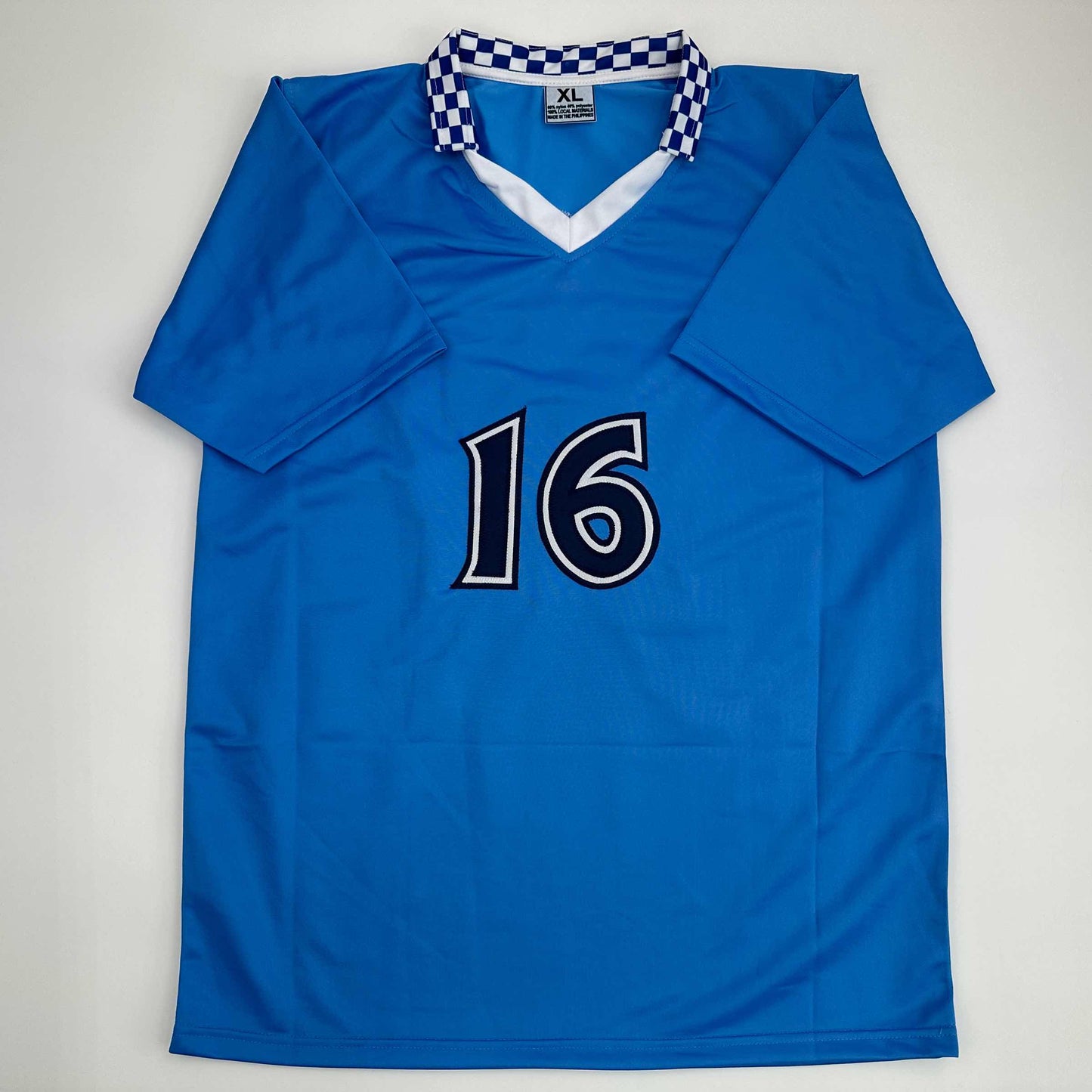 Facsimile Autographed Sergio Kun Aguero Manchester City Blue Reprint Laser Auto Soccer Jersey Size Men's XL