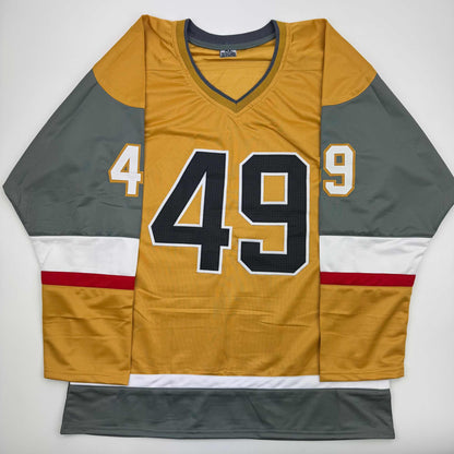 Autographed/Signed Ivan Barbashev Las Vegas Gold Hockey Jersey Beckett BAS COA