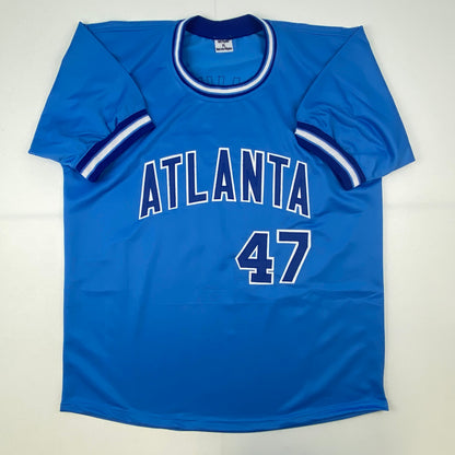 Autographed/Signed Tom Glavine Atlanta Light Blue Baseball Jersey JSA COA