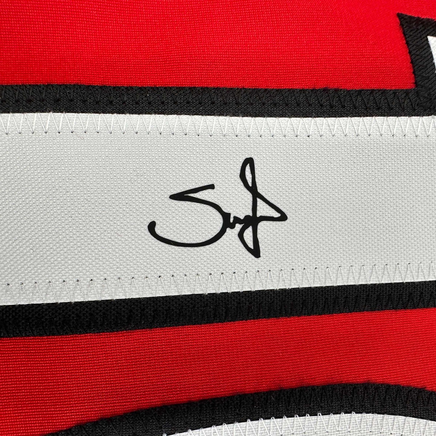 Framed Facsimile Autographed Sadio Mane 35x39 Liverpool FC Red Reprint Laser Auto Soccer Jersey