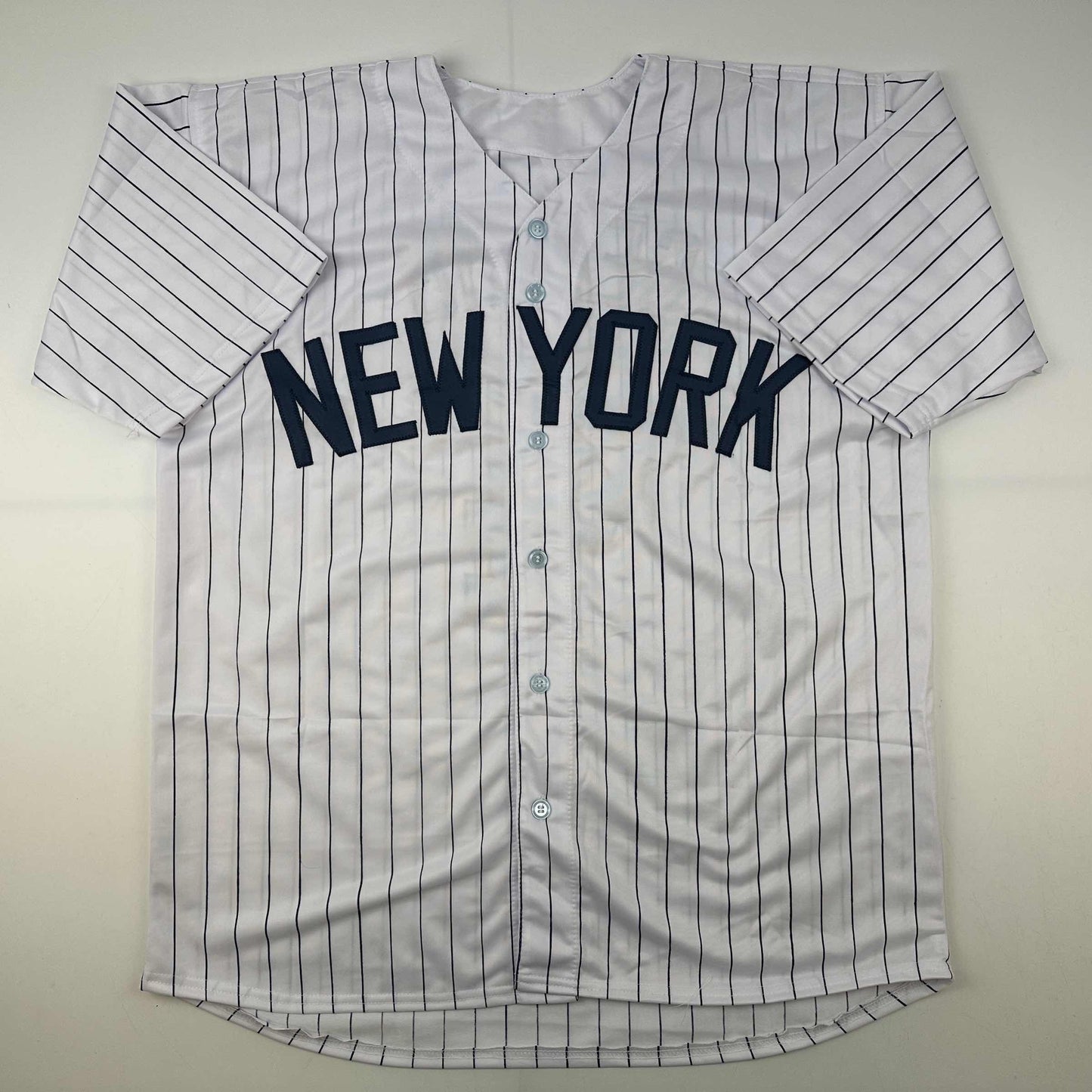 Facsimile Autographed Lou Gehrig New York Pinstripe Reprint Laser Auto Baseball Jersey Size Men's XL