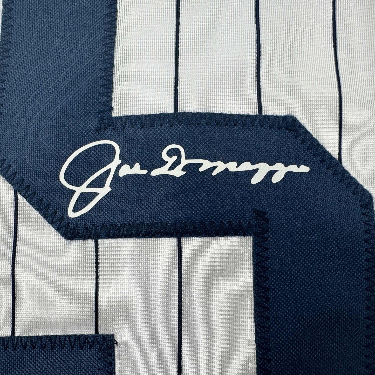 Facsimile Autographed Joe DiMaggio New York Pinstripe Reprint Laser Auto Baseball Jersey Size Men's XL