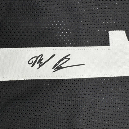 Facsimile Autographed Mikal Bridges Brooklyn Black Reprint Laser Auto Basketball Jersey Size Men's XL