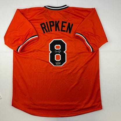 Facsimile Autographed Cal Ripken Jr. Baltimore Orange Reprint Laser Auto Baseball Jersey Size Men's XL