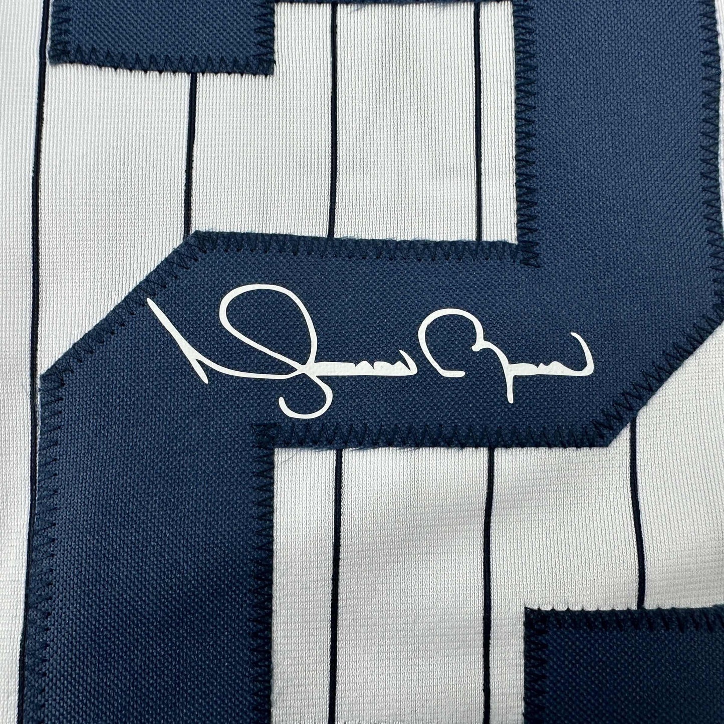 Facsimile Autographed Mariano Rivera New York Pinstripe Reprint Laser Auto Baseball Jersey Size Men's XL