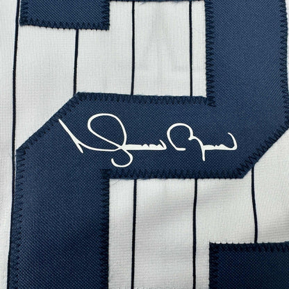 Facsimile Autographed Mariano Rivera New York Pinstripe Reprint Laser Auto Baseball Jersey Size Men's XL