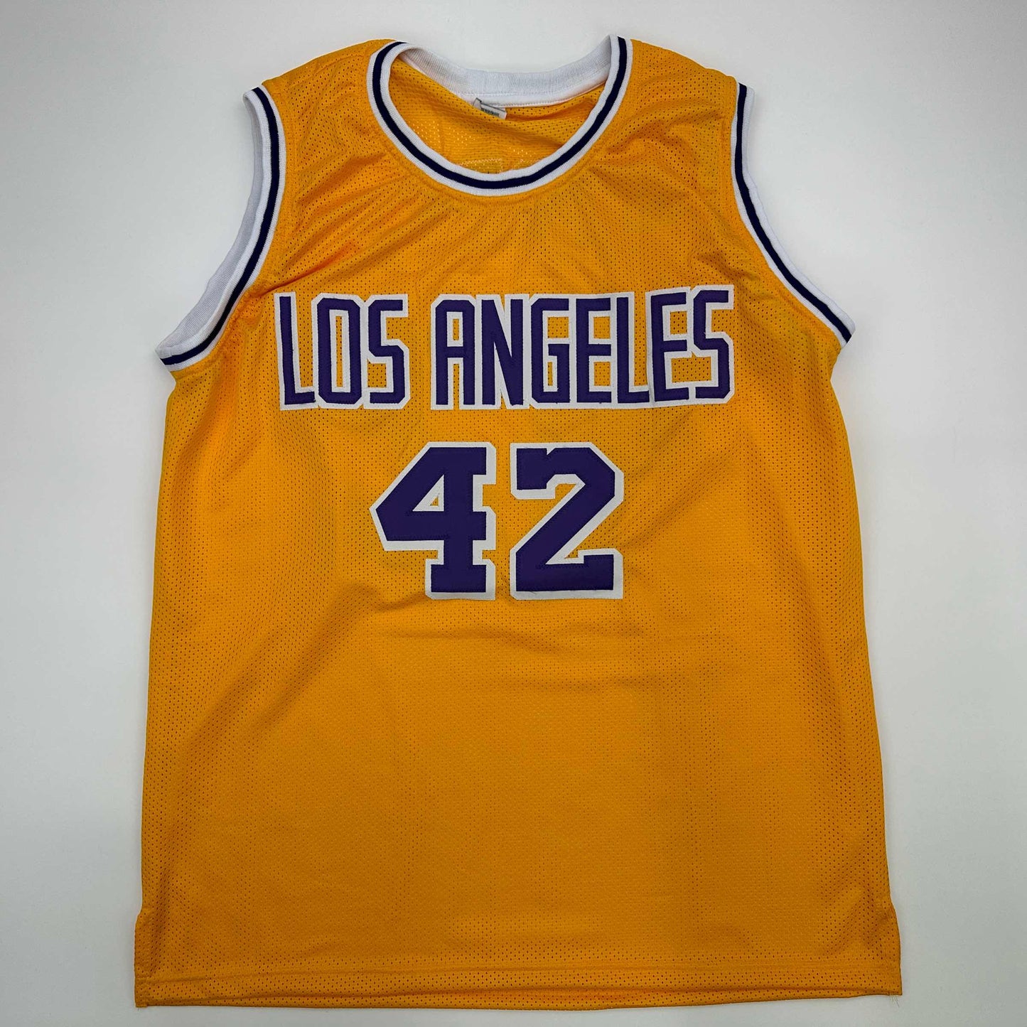 Facsimile Autographed James Worthy Los Angeles LA Yellow Reprint Laser Auto Basketball Jersey Size Men's XL