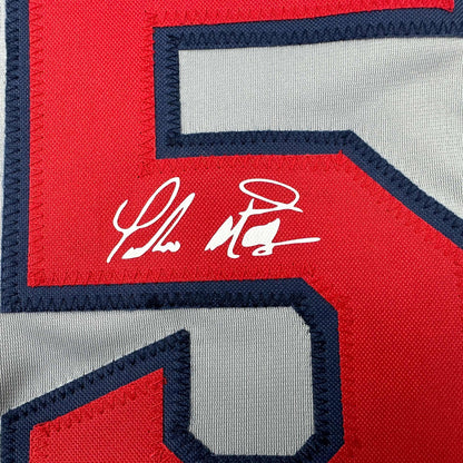 Facsimile Autographed Pedro Martinez Boston Grey Reprint Laser Auto Baseball Jersey Size Men's XL