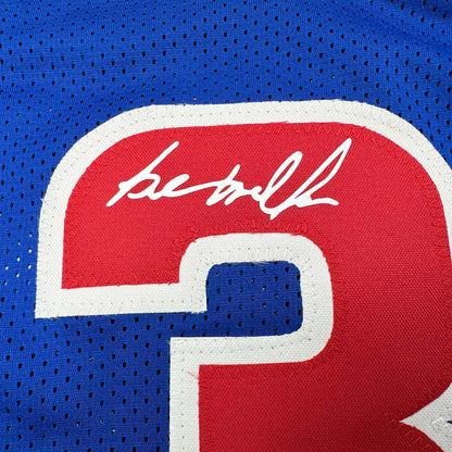 Framed Facsimile Autographed Ben Wallace 35x39 Detroit Blue Reprint Laser Auto Basketball Jersey