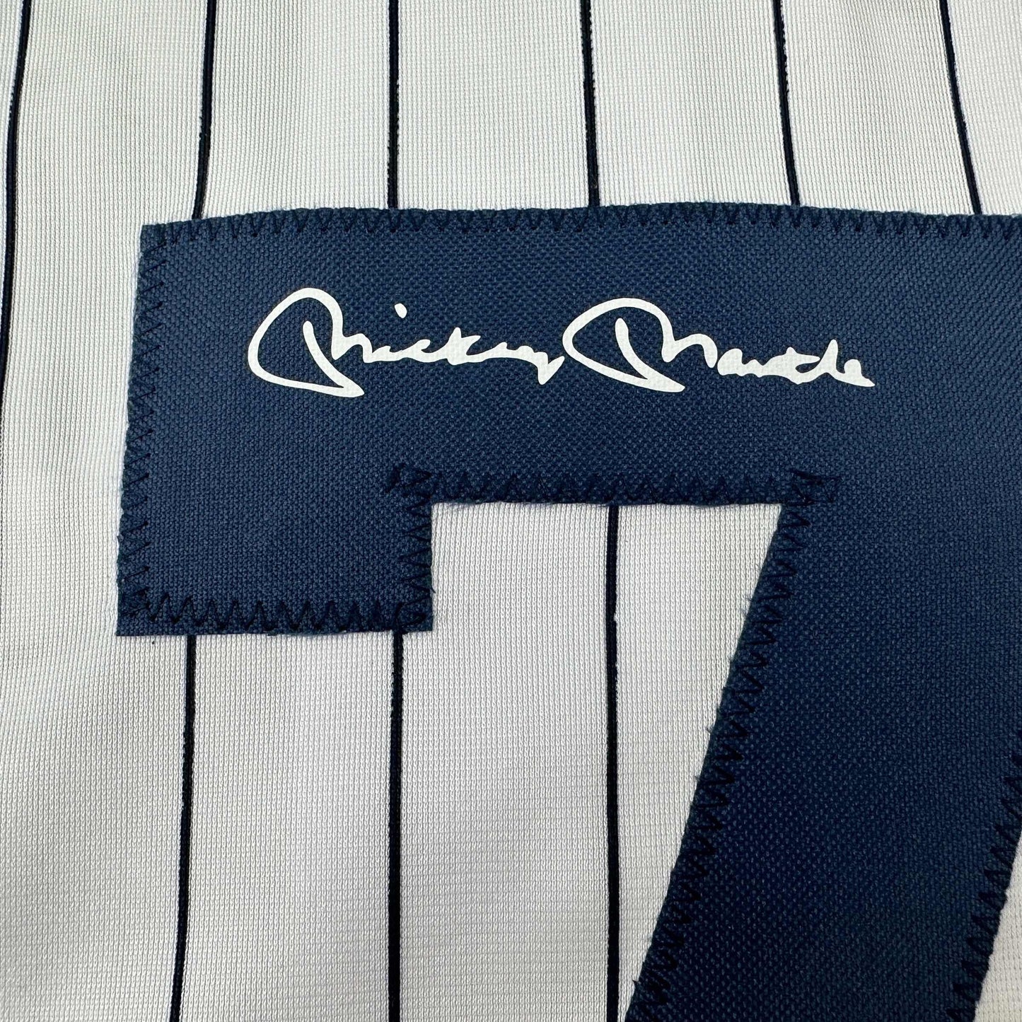 Facsimile Autographed Mickey Mantle New York Pinstripe Reprint Laser Auto Baseball Jersey Size Men's XL