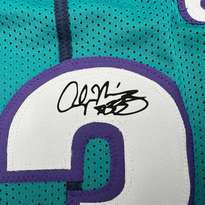 Facsimile Autographed Alonzo Mourning Charlotte Teal Reprint Laser Auto Basketball Jersey Size Men's XL