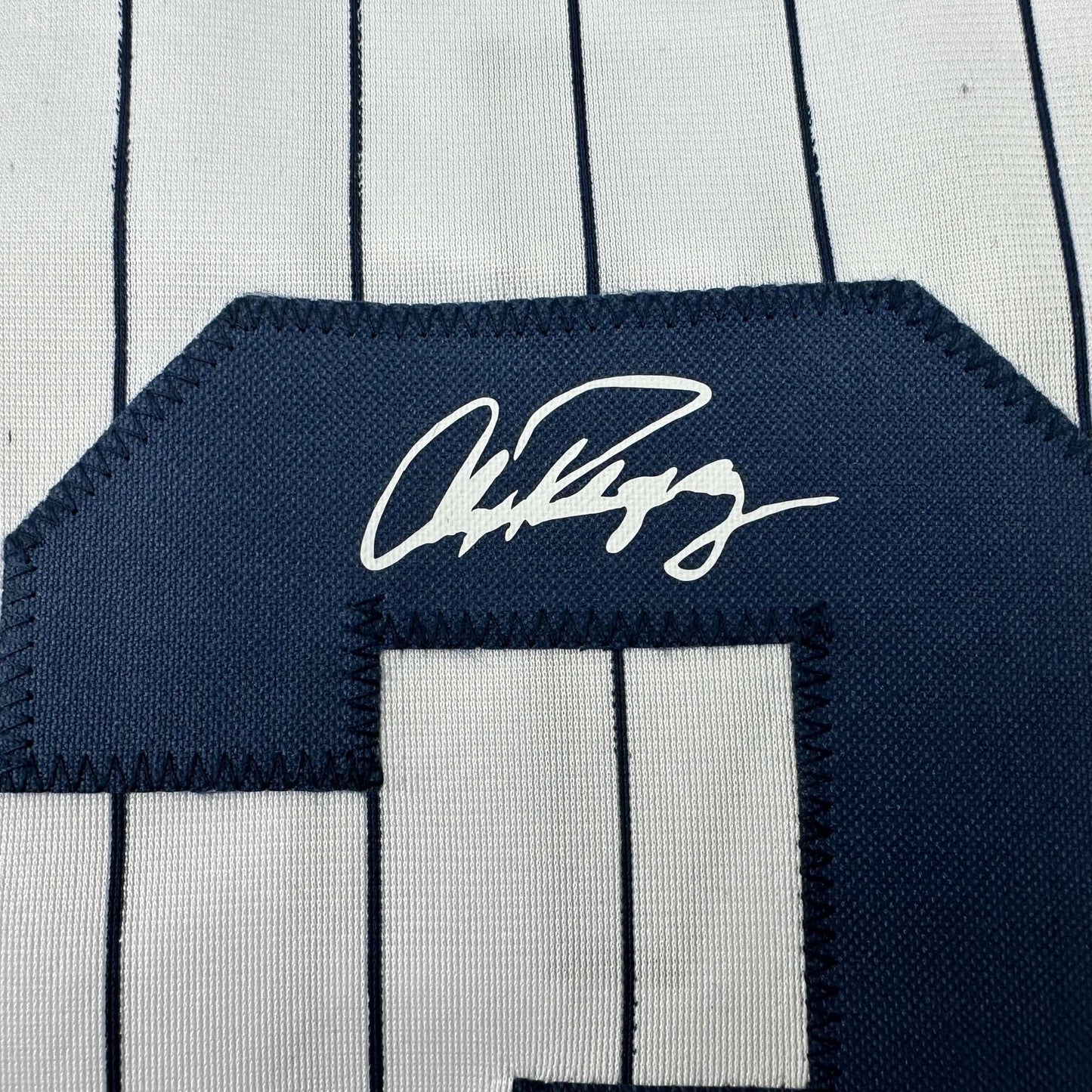 Facsimile Autographed Alex Rodriguez A-Rod New York Pinstripe Reprint Laser Auto Baseball Jersey Size Men's XL