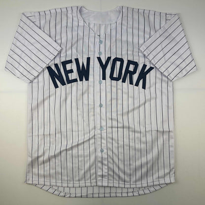 Facsimile Autographed Alex Rodriguez A-Rod New York Pinstripe Reprint Laser Auto Baseball Jersey Size Men's XL