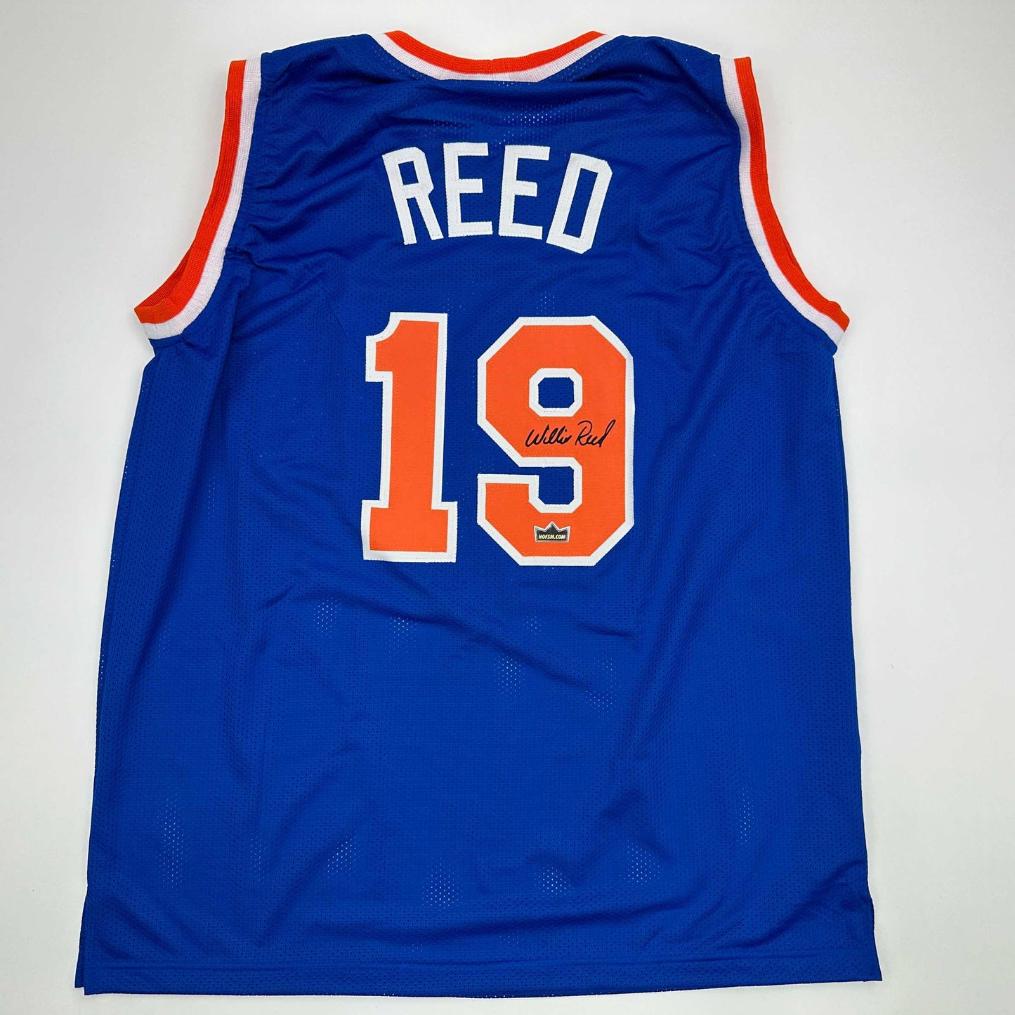 Facsimile Autographed Willis Reed New York Blue Reprint Laser Auto Basketball Jersey Size Men's XL
