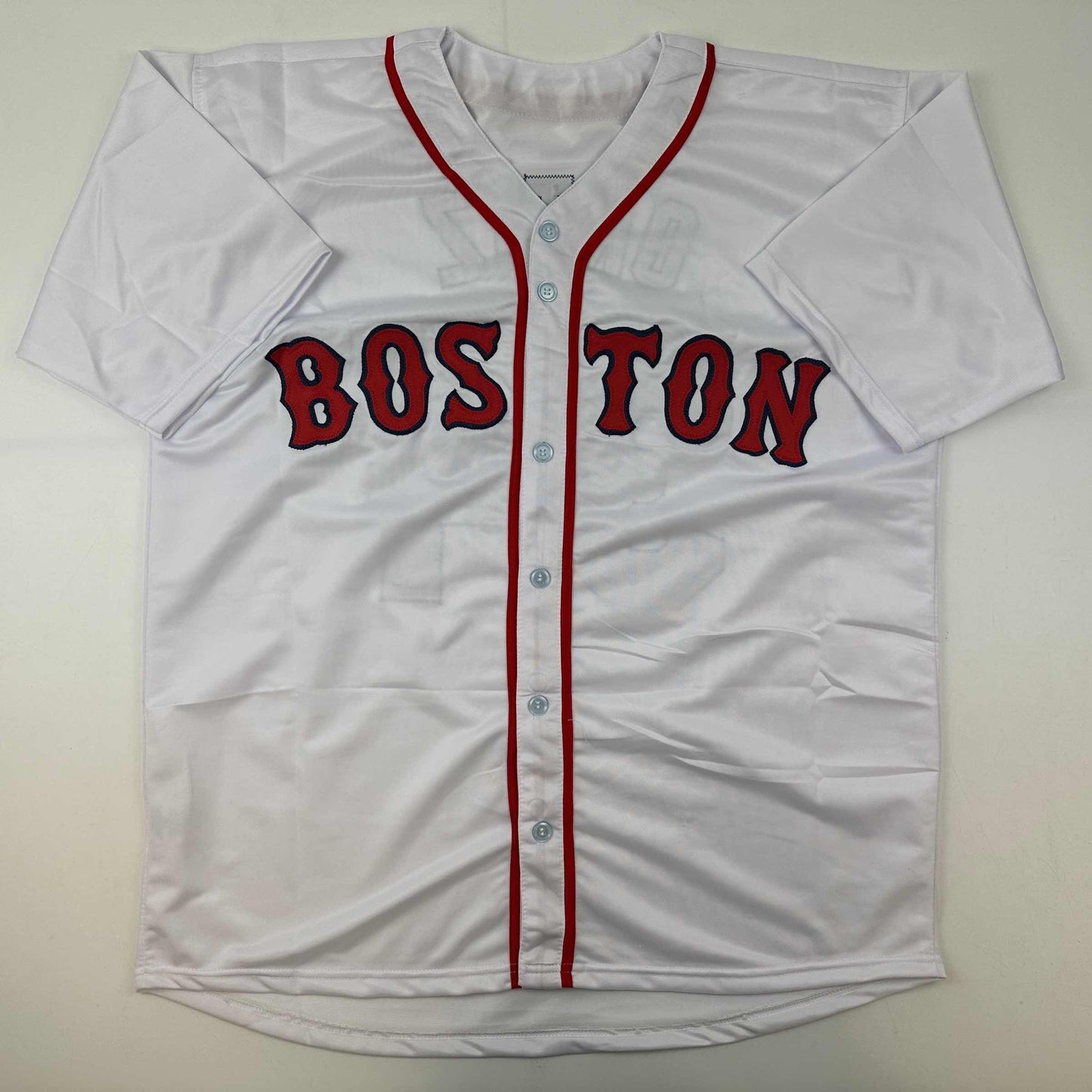 Facsimile Autographed David Ortiz Boston White Reprint Laser Auto Baseball Jersey Size Men's XL