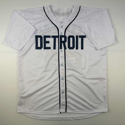 Facsimile Autographed Miguel Cabrera Detroit White Reprint Laser Auto Baseball Jersey Size Men's XL