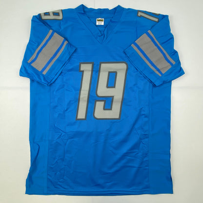 Autographed/Signed Kenny Golladay Detroit Blue Football Jersey JSA COA