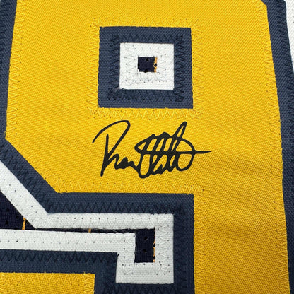 Framed Facsimile Autographed Ron Artest 35x39 Indiana Blue Pinstripe Reprint Laser Auto Basketball Jersey