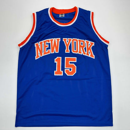 Facsimile Autographed Earl Monroe New York Blue Reprint Laser Auto Basketball Jersey Size Men's XL